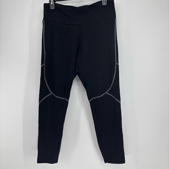 Express Pants - Express Black Athletic Ankle Leggings Gray Stitching Size L NWOT Gym-wear